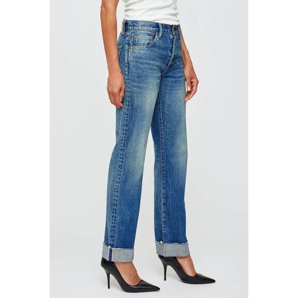 Moussy VIntage Hopewell Straight Leg Jeans in 113 Dark Blue 28 - Picture 1 of 5
